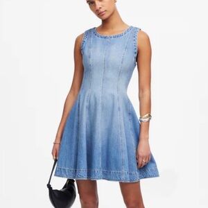 madewell embroidered square neck dress Madewell Embroidered Corduroy Square-Neck Mini Dress Size XXS NWT